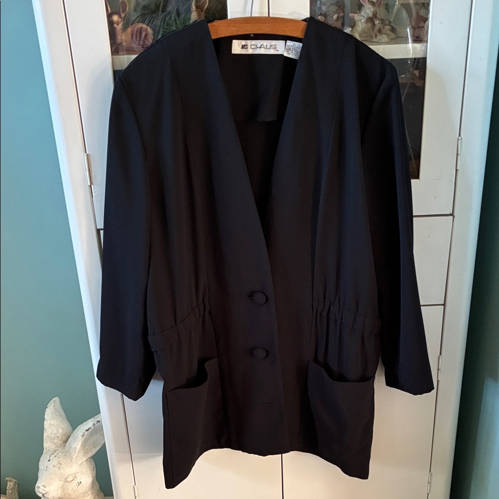 MS Chaus sz 10 Women's Black Jacket Top Vintage euc